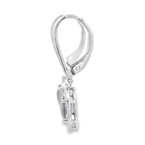 .81ct Quartz Diamond Dangle Earrings 10KT White Gold