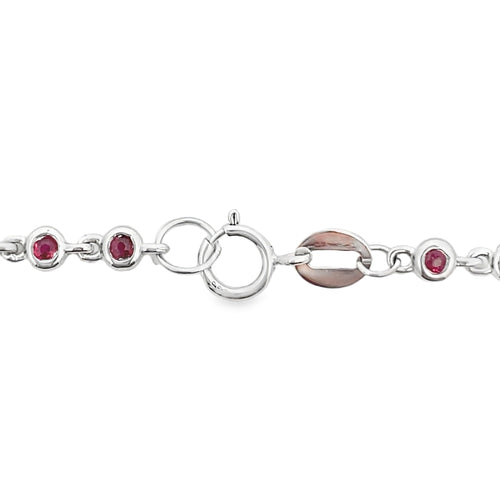 .89ct Ruby Diamond Bracelet 14KT White Gold