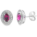 .67ct Granate Pendientes de Diamante Oro Blanco de 10KT