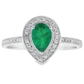 .42ct Esmeralda Anillo de Diamantes 10KT Oro Blanco