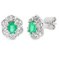 .92ct Esmeralda Zircon Stud Earrings Sterling Silver