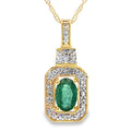 .58ct Esmeralda Diamante Colgantes de Moda Oro Amarillo 10KT