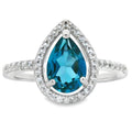 Anillo de plata esterlina con zafiro y topacio azul de Londres cultivado
