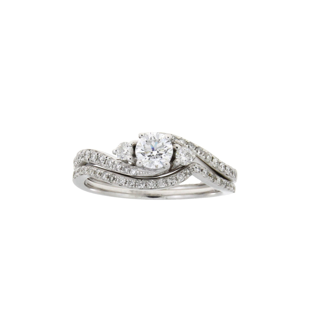 .70ct Diamond Engagement Ring Set 14K White Gold