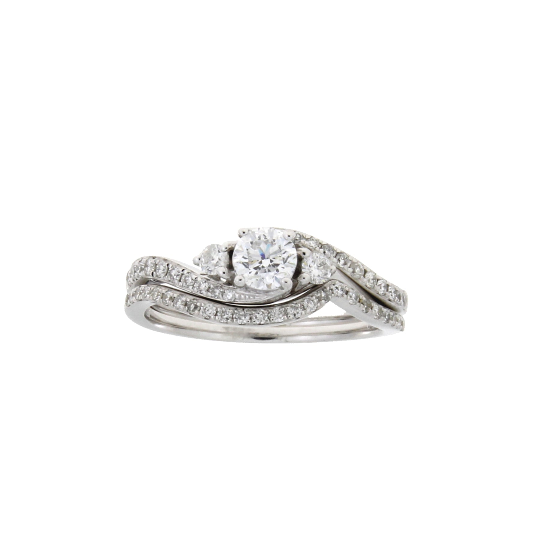 .70ct Diamond Engagement Ring Set 14K White Gold