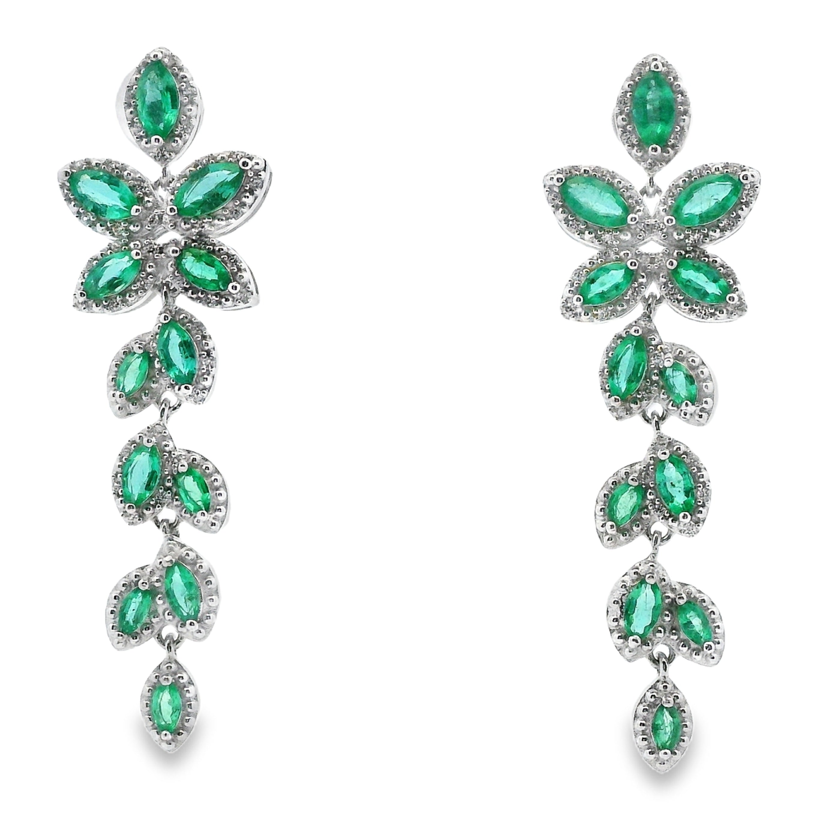 2.02ct Esmeralda Zirconia Colgantes de Plata Esterlina