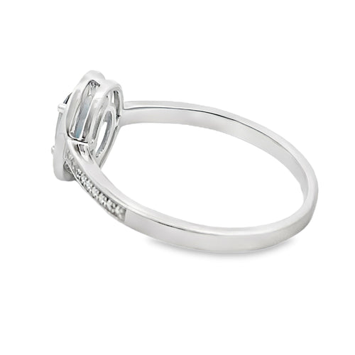 .63ct London Blue Topaz Diamond Ring 10KT White Gold