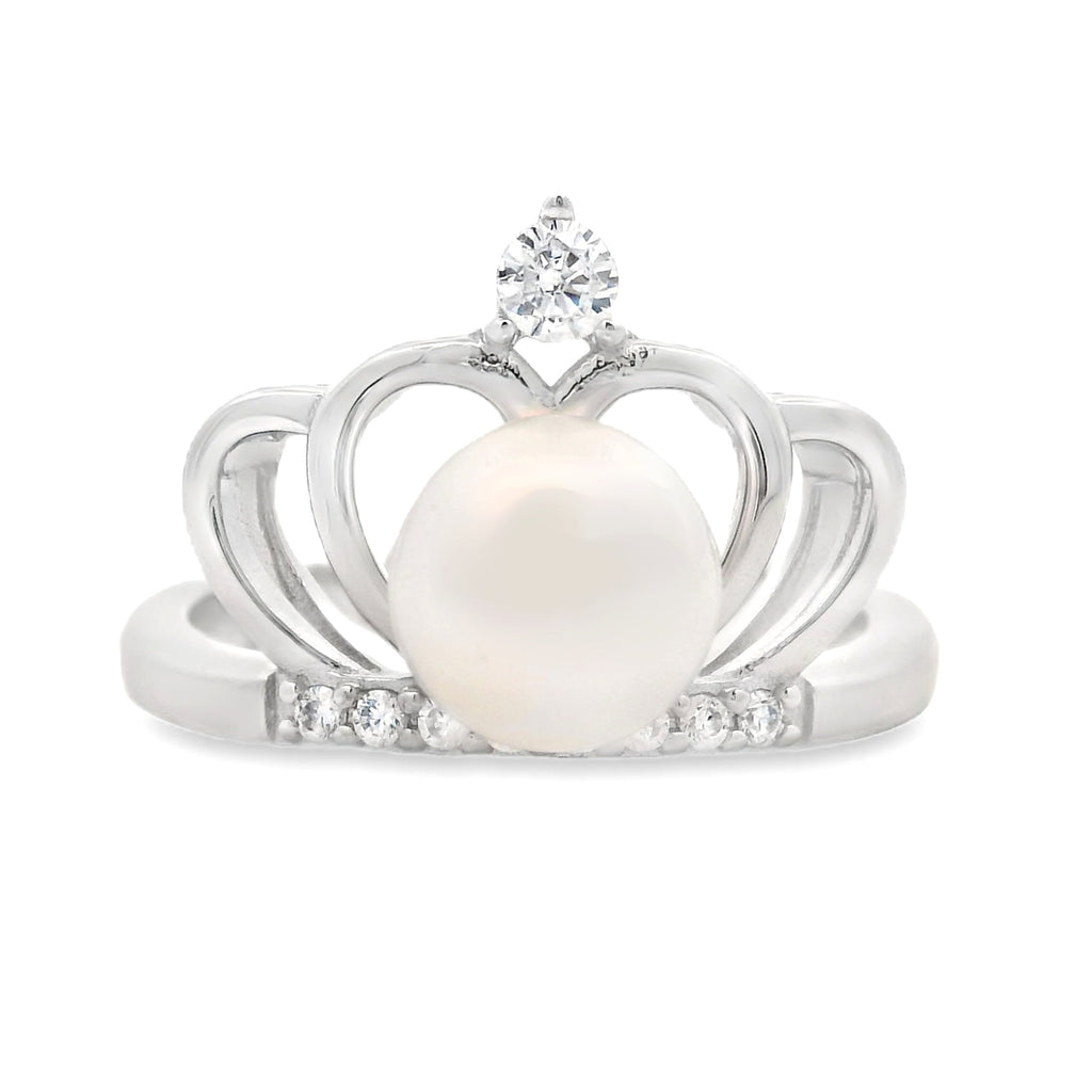 FW Pearl Cubic Zirconia Ring Sterling Silver