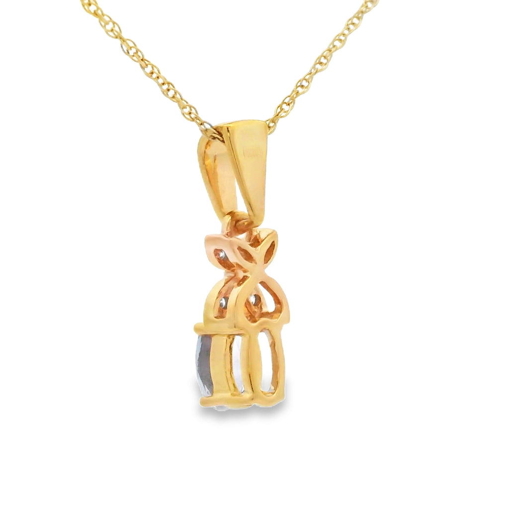 Tanzanite Diamond Fashion Pendants 10K Yellow Gold