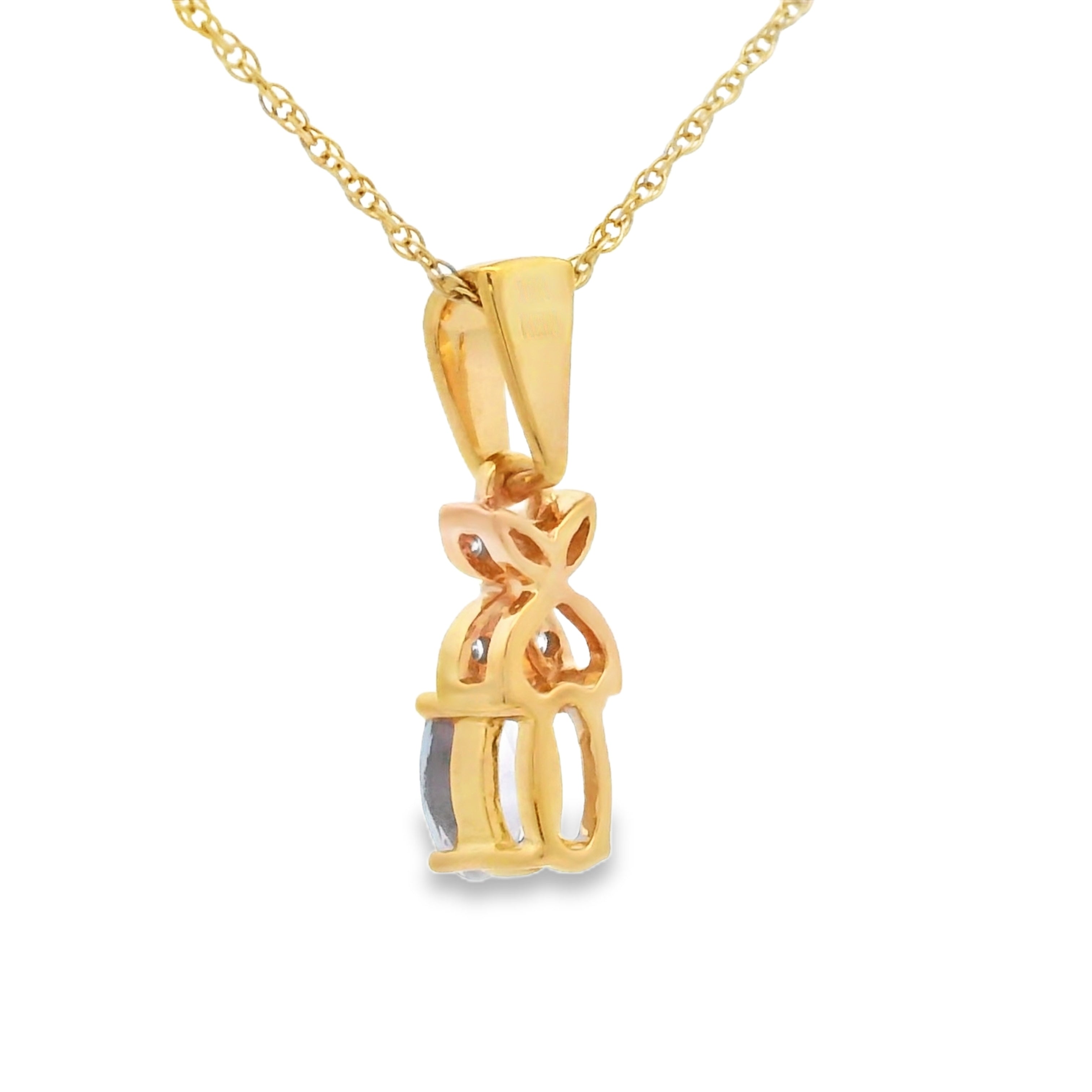 Tanzanite Diamond Fashion Pendants 10K Yellow Gold