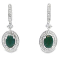 1.06ct Onyx Diamond Dangle Earrings 10K White Gold