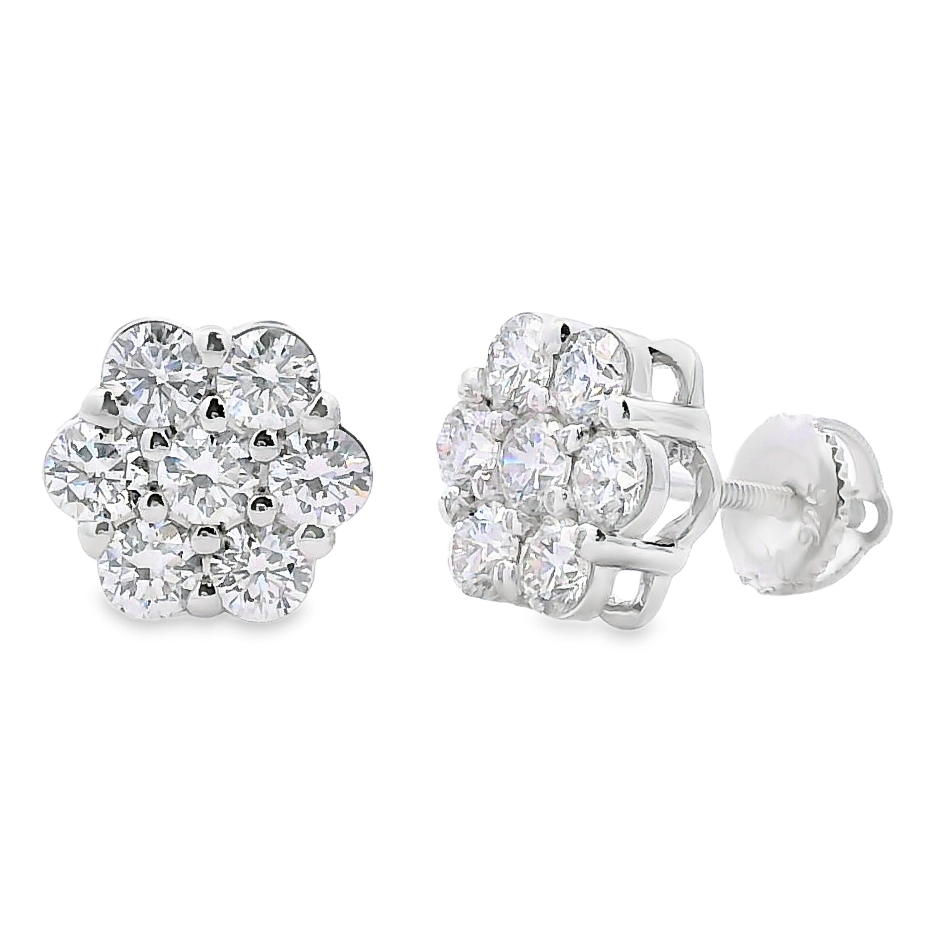 1.87ct Lab Grown Diamond Sterling Silver Earrings