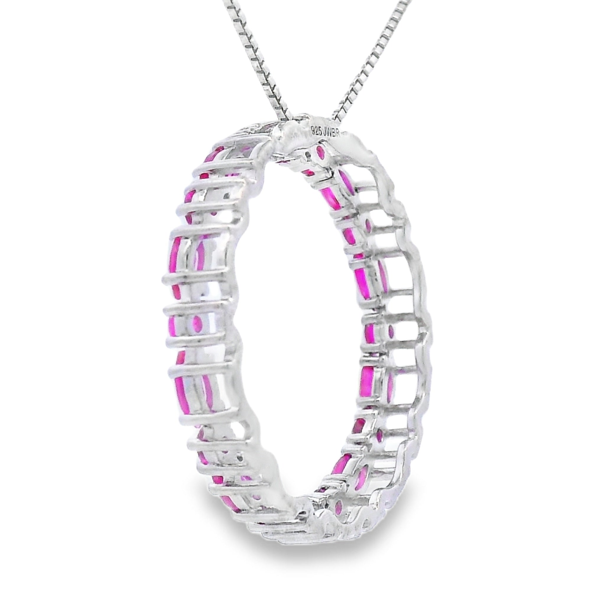Colgante Círculo de Amor de Rubí en Plata Esterlina