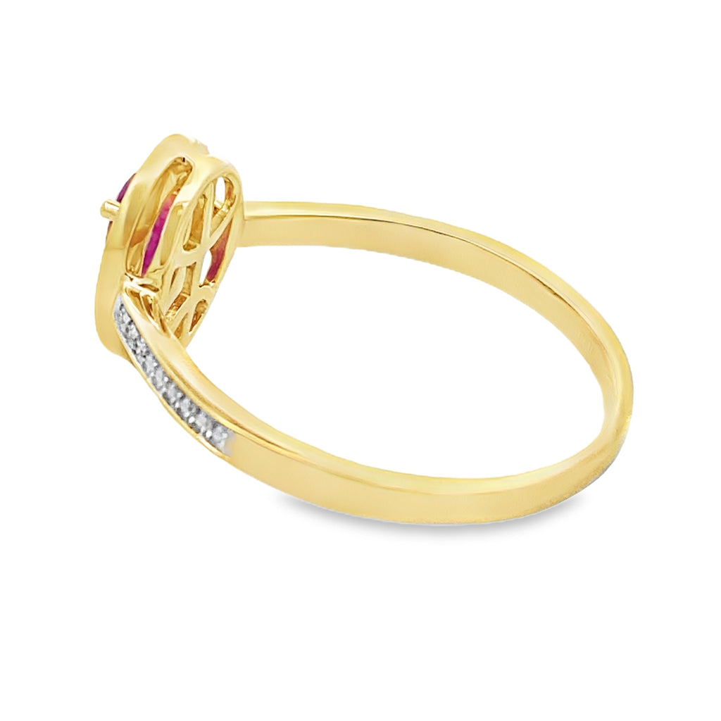.54ct Ruby Diamond Ring 10K Yellow Gold