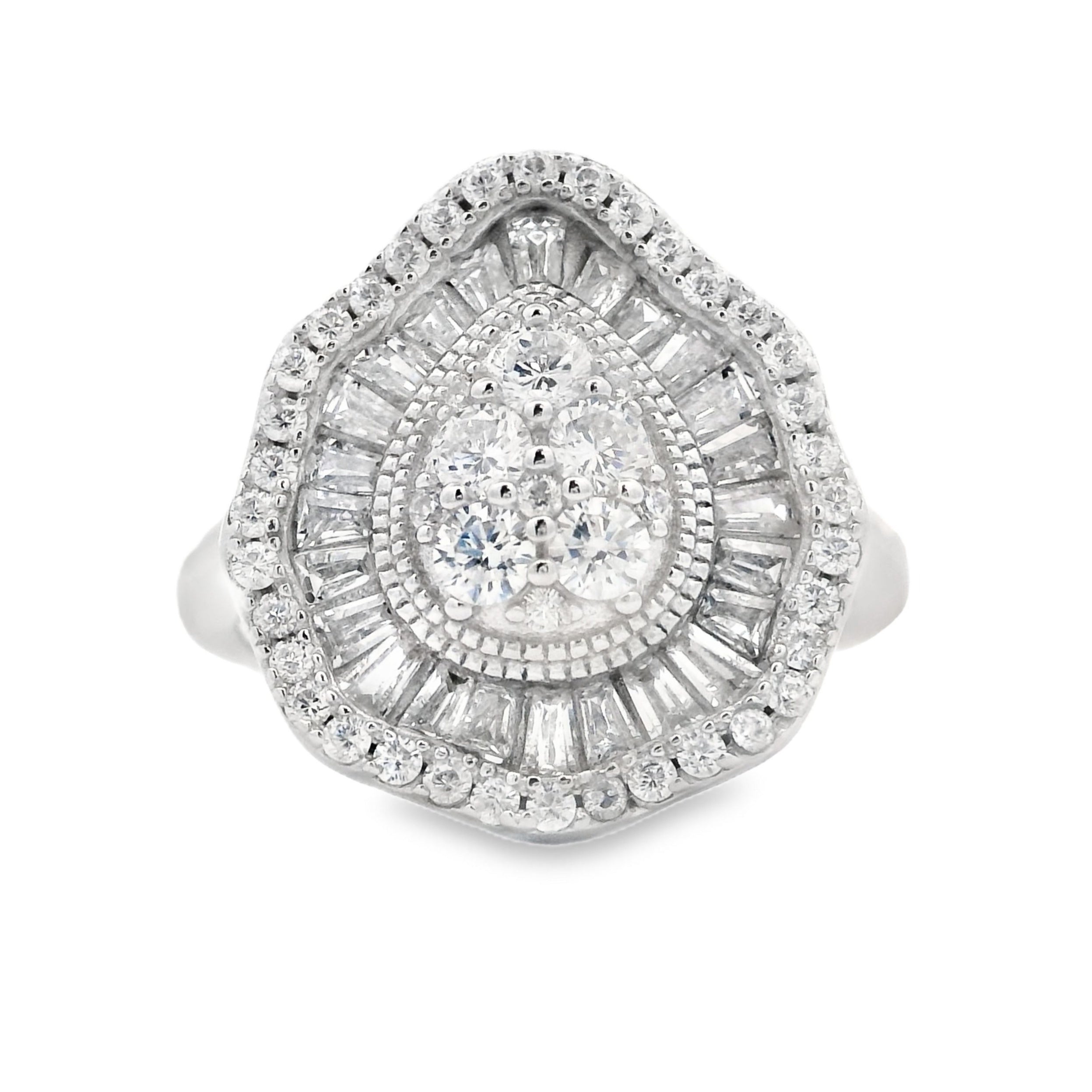 Cubic Zirconia Ring Sterling Silver