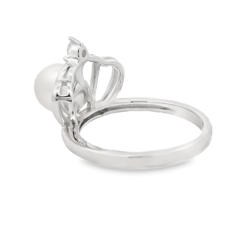 FW Pearl Cubic Zirconia Ring Sterling Silver