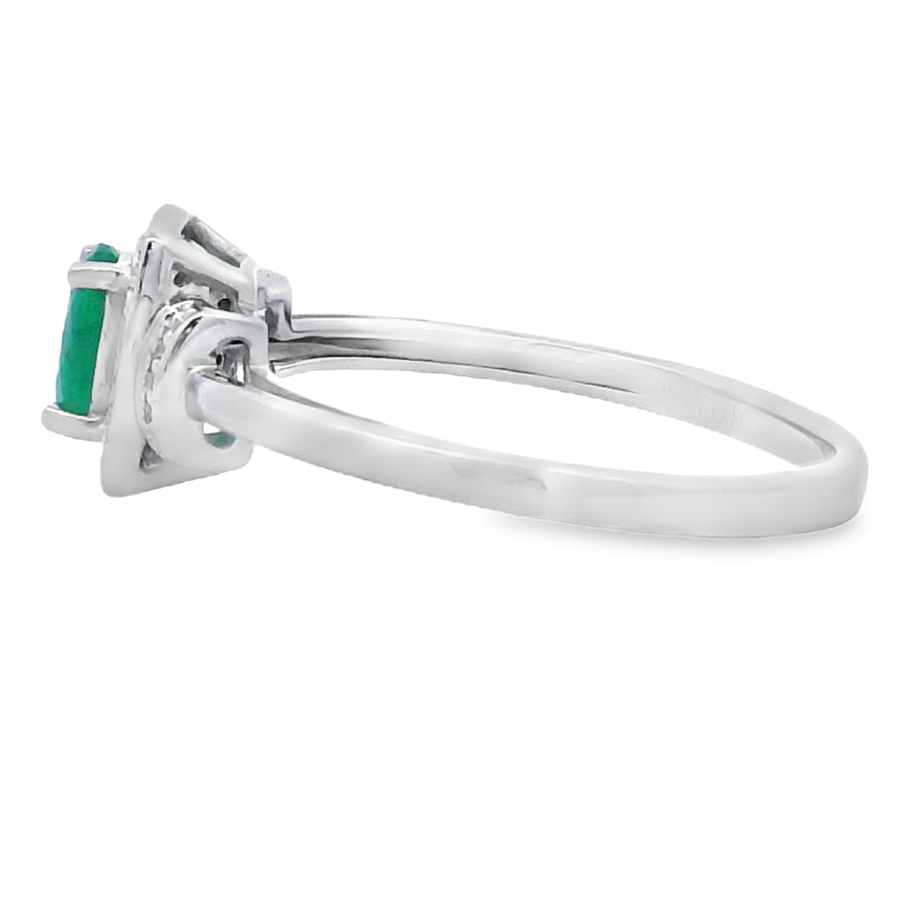 .45ct Esmeralda Anillo de Diamantes Oro Blanco 10KT