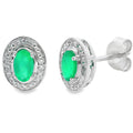 .54ct Chalcedony Diamond Earrings 10K White Gold