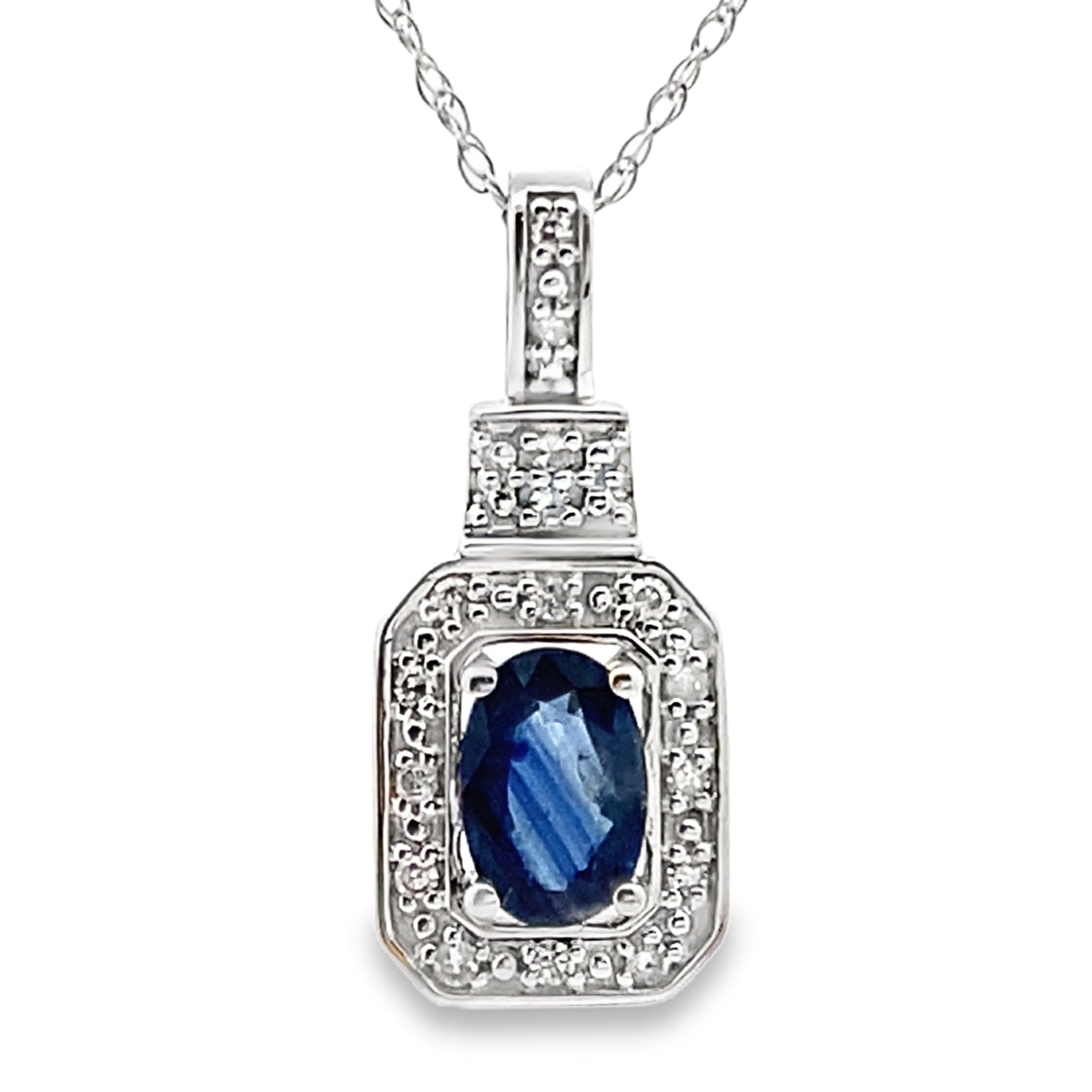.66ct Sapphire Diamond Fashion Pendants 10K White Gold