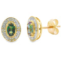 Mystic Fire Topaz Diamond Earrings 10K Yellow Gold