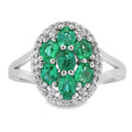 1.44ct Esmeralda Zafiro Anillo Plata de Ley