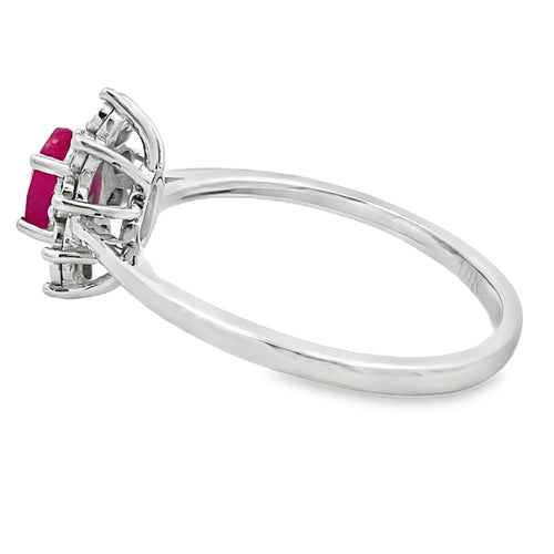 .63ct Ruby Diamond Ring 10KT White Gold