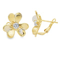 Cubic Zirconia Flower Sterling Silver Earrings