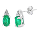 1.03ct Esmeralda Diamond Stud Earrings 10KT Oro blanco