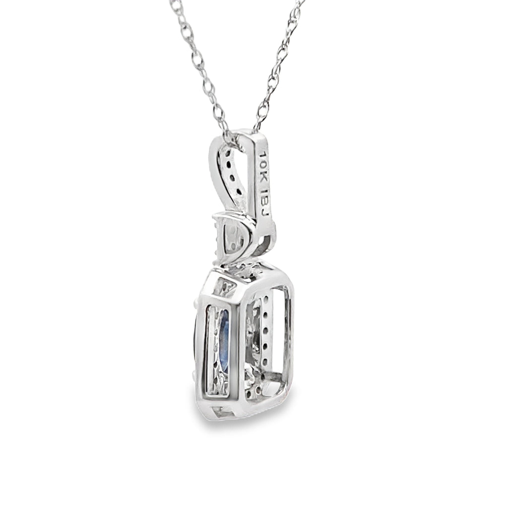 .66ct Sapphire Diamond Fashion Pendants 10K White Gold