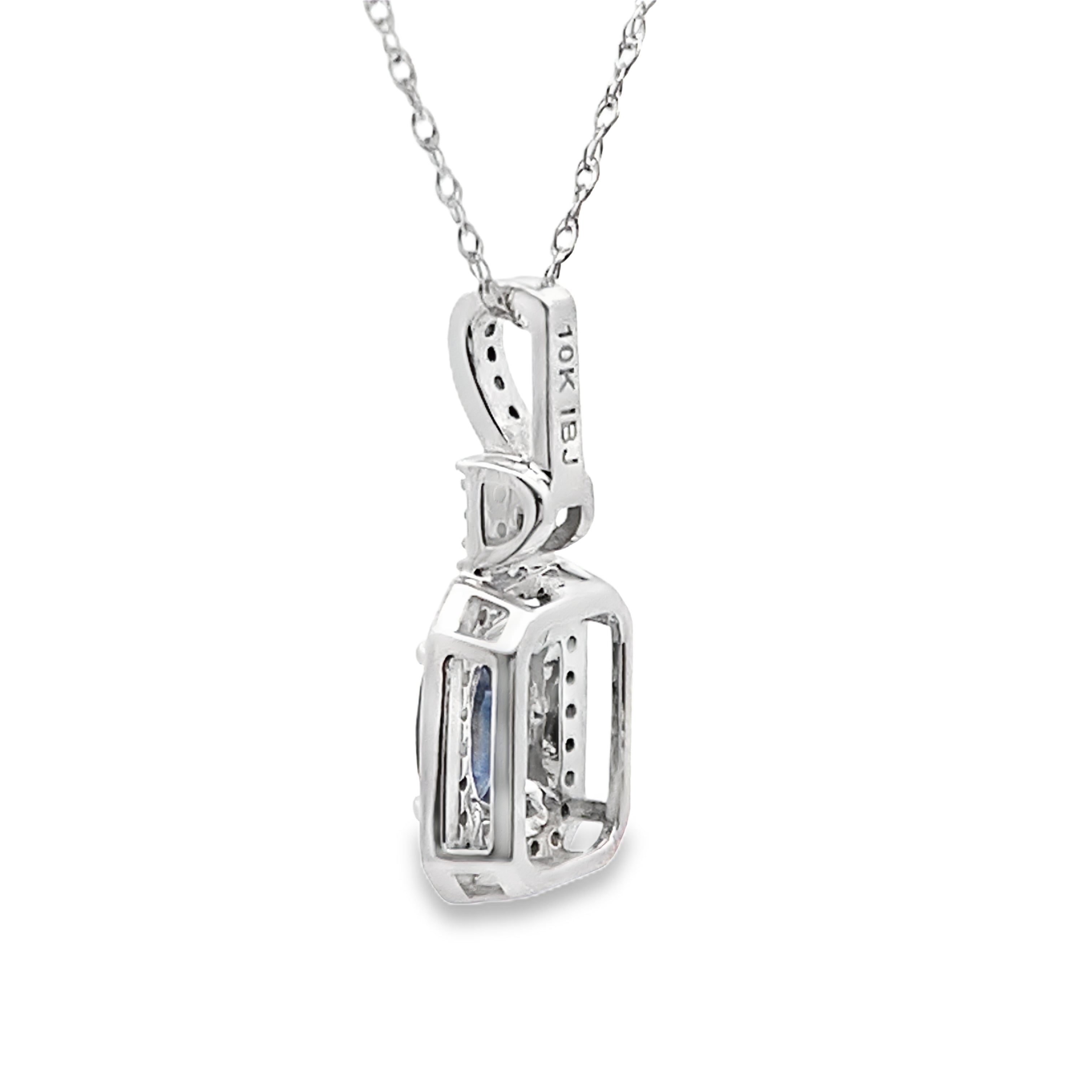 .66ct Sapphire Diamond Fashion Pendants 10K White Gold