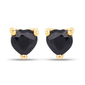 0.70 Carat Genuine Black Sapphire 14K Yellow Gold Earrings