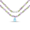 32.50 Carat Genuine Multi-Stone .925 Sterling Silver Necklace