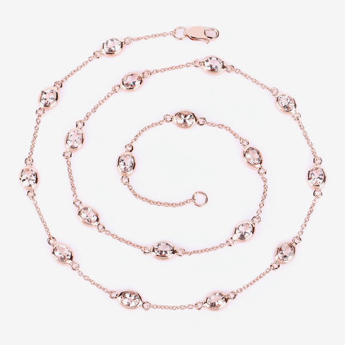 4.86 Carat Genuine Morganite .925 Sterling Silver Necklace