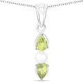 1.40 Carat Genuine Peridot and Pearl .925 Sterling Silver Pendant