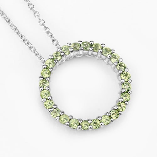 0.84 Carat Genuine Peridot .925 Sterling Silver Pendant
