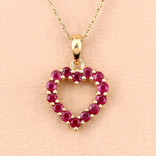 0.43 Carat Genuine Ruby 10K Yellow Gold  Pendant