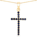 0.60 Carat Genuine Blue Sapphire 14K Yellow Gold Pendant