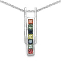 1.05 Carat Genuine Multi Sapphire .925 Sterling Silver Pendant