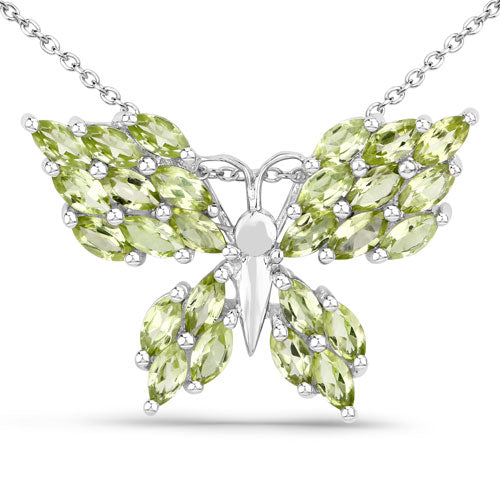 3.90 Carat Genuine Peridot .925 Sterling Silver Pendant