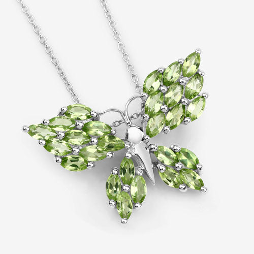 3.90 Carat Genuine Peridot .925 Sterling Silver Pendant