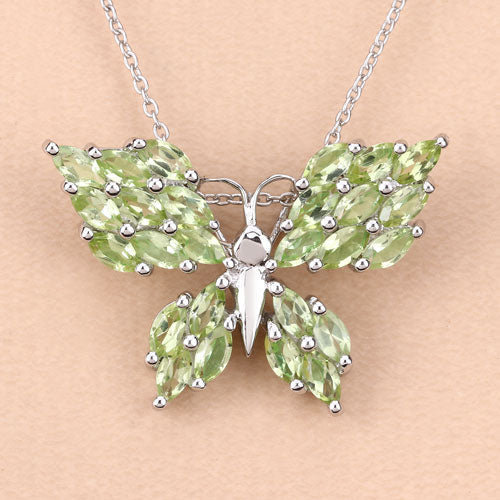3.90 Carat Genuine Peridot .925 Sterling Silver Pendant