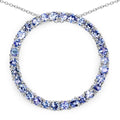 3.00 Carat Genuine Tanzanite .925 Sterling Silver Pendant