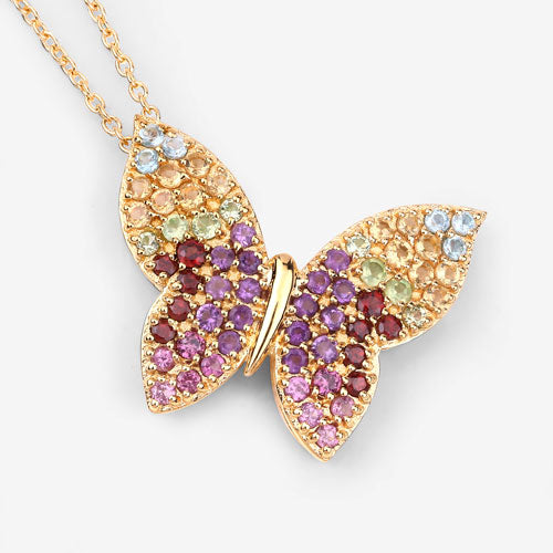 1.62 Carat Genuine Multi-Stone .925 Sterling Silver Pendant