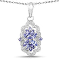1.03 Carat Genuine Tanzanite & White Topaz .925 Sterling Silver Pendant
