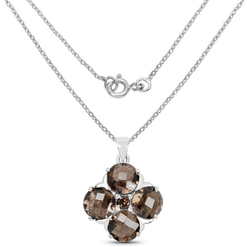 7.03 Carat Genuine Smoky Quartz .925 Sterling Silver Pendant