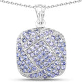 2.73 Carat Genuine Tanzanite .925 Sterling Silver Pendant