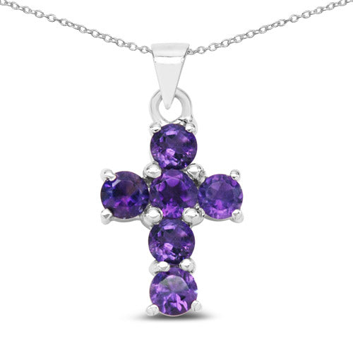 1.44 Carat Genuine Amethyst .925 Sterling Silver Pendant