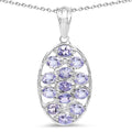 2.21 Carat Genuine Tanzanite .925 Sterling Silver Pendant
