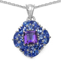 3.04 Carat Genuine Amethyst .925 Sterling Silver Pendant