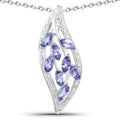 1.12 Carat Genuine Tanzanite .925 Sterling Silver Pendant